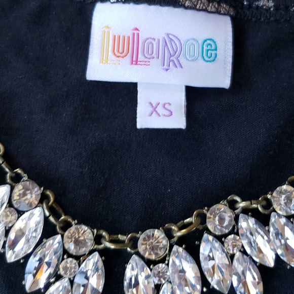 Lularoe Black and Metallic Silver Nicole Dress NWT - Picture 6 of 7